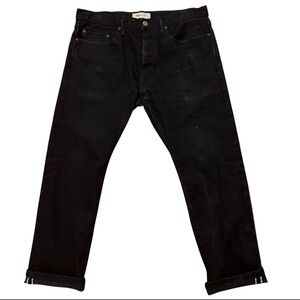 Gap Jeans Mens 32x30 Kaihara Japanese Selvedge Denim Stretch Slim Fit Black